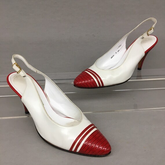 パンプス Halmanera White Leather Slingback With Studs Halmanera – Idlewild