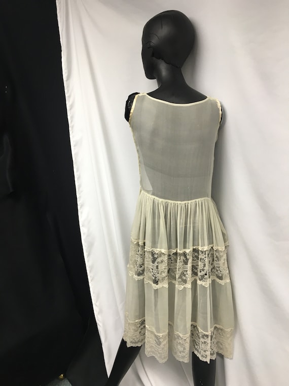 1920s XS Sheer Silk Chiffon Vintage Flapper dress… - image 7