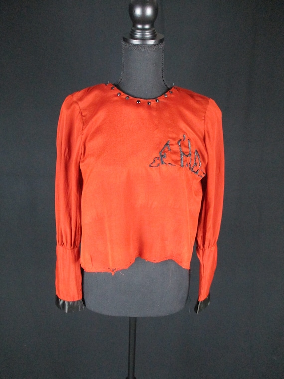 1910s XXS Rust Edwardian Blouse / Top part of dre… - image 1