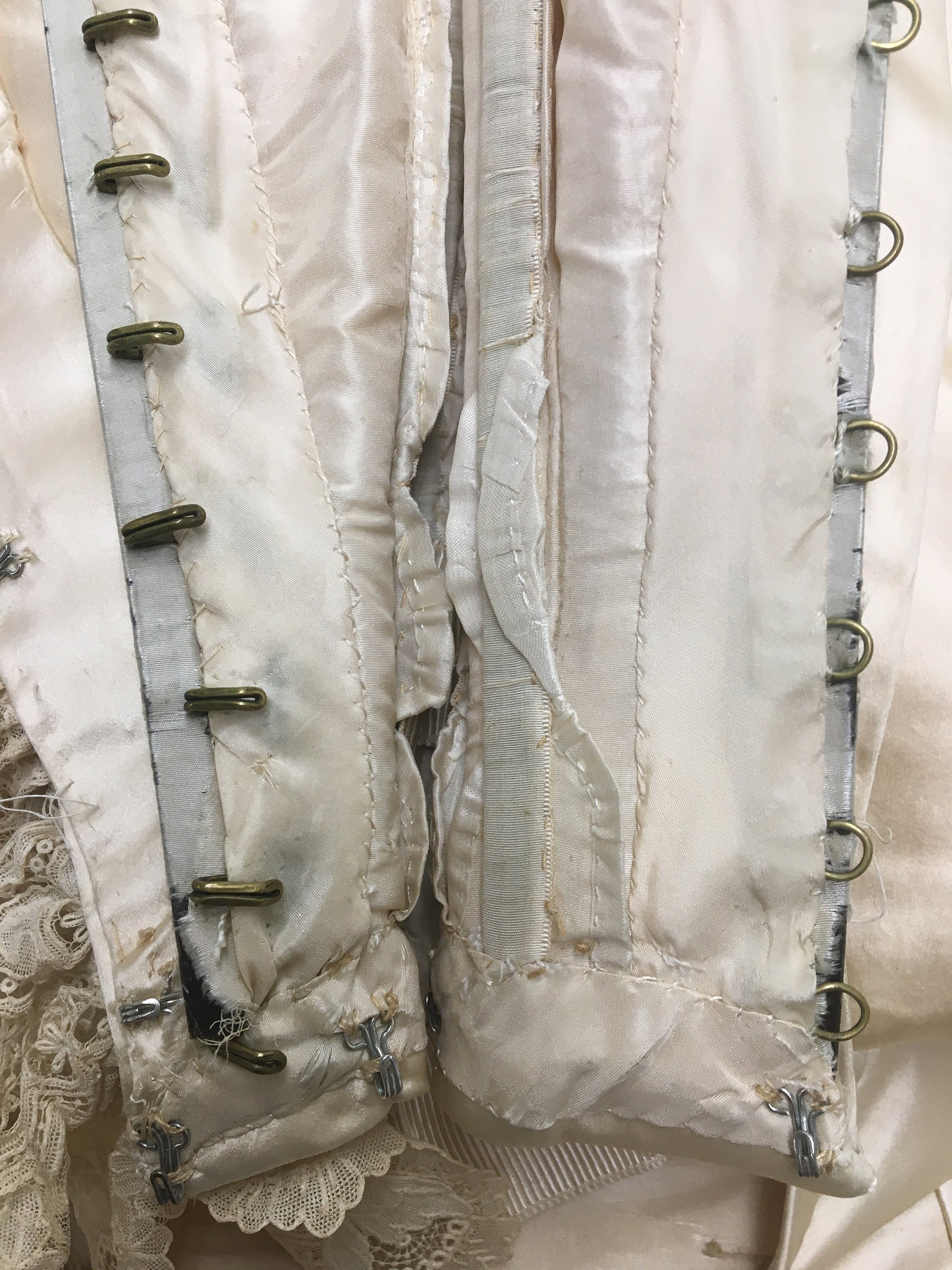 1890s XS Historical Wedding Bridal Gown, Bodice / Skirt