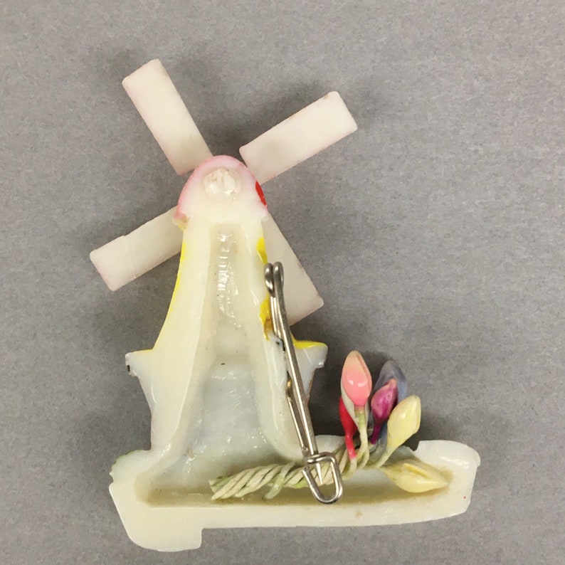 1980s Vintage Dutch Windmill Souvenir Brooch With Spinning Blades ...