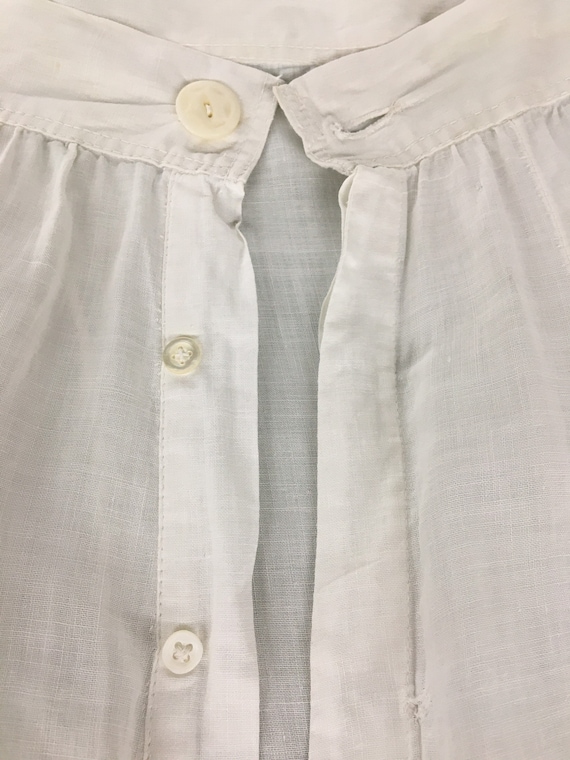 1900s XS Edwardian Antique Handmade white linen P… - image 8