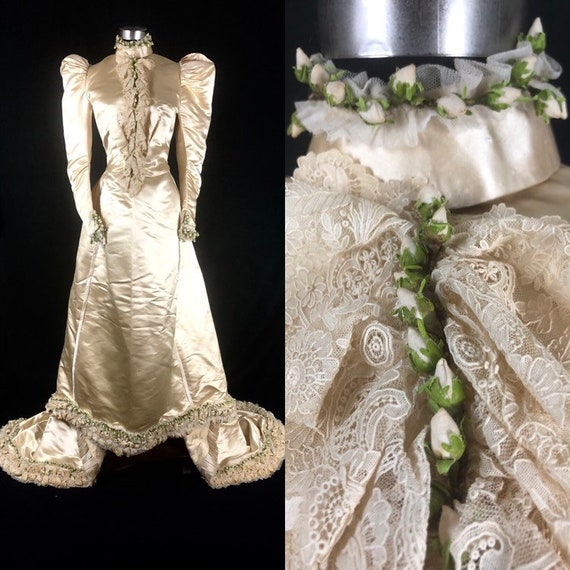1890s XS Historical Wedding Bridal Gown, Bodice /