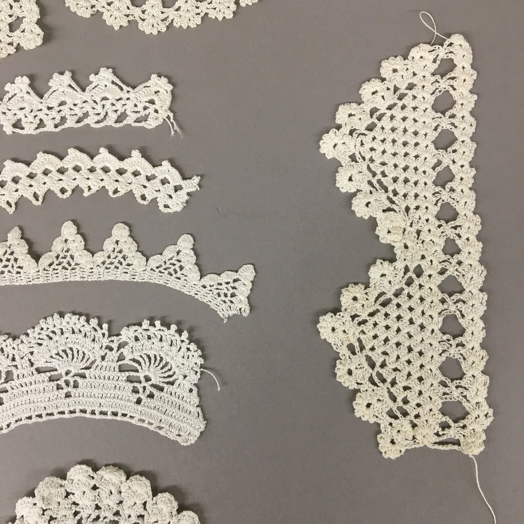 Shell Stitch Variations 9 Antique Crochet Samples With Shell Stitch Variations, Natural Ecru ...