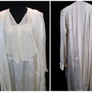 1910s M Edwardian Off White Cotton Silk Dress with Jacket and silk chiffon neckline accessory, 3 piece Edwardian suit, Historical costume