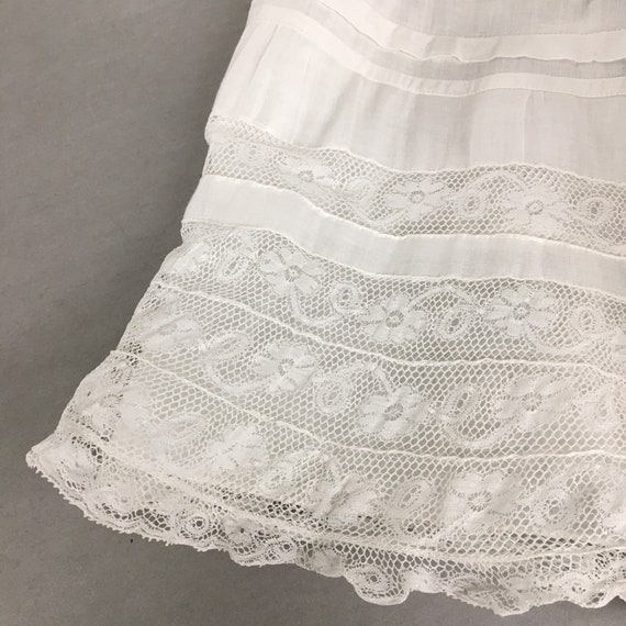 1900s XS Edwardian Antique Handmade white linen P… - image 4