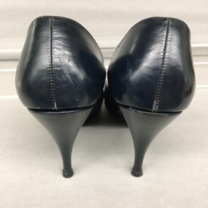 1950s 6.5 Navy Leather Classic Pumps Pointy Toes 3 3/4 - Etsy