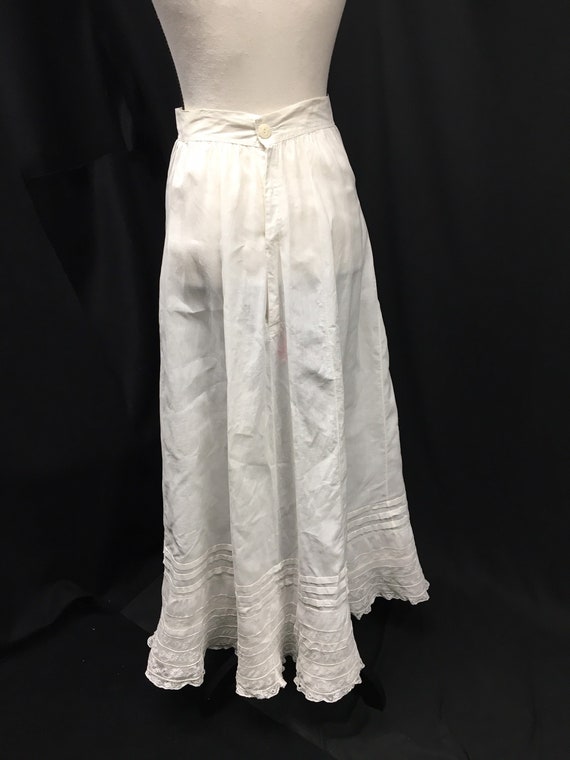 1900s XS Edwardian Antique Handmade white linen P… - image 2