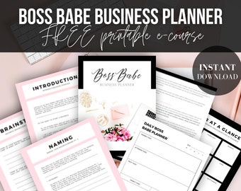 Small Business Planner & Business Plan Printable Online Course for Etsy Sellers and Bloggers - Printable PDF, Business Plan, Planner