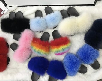 infant fur slides