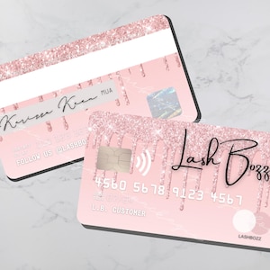 DIY Credit Card Business Cards Canva Template, Personalize/Edit, Beauty Salon Business Cards, Pink Business Cards, Glitter Business Cards