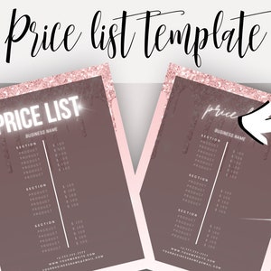Drip Glitter Neon Price List Template, Makeup Price List, Hair Price List, Hair, Flyer, Glam Price List, Pink, Editable in Canva