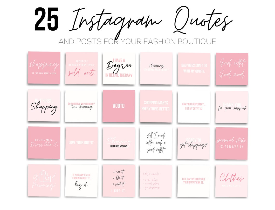 25 Fashion Boutique Instagram Quote Posts Social Media Etsy