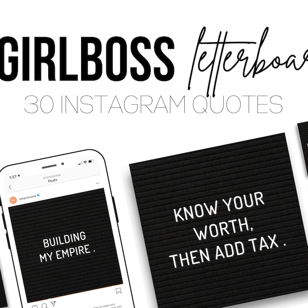 30 Letterboard Instagram Posts for Girl Bosses | Girl Boss Template, Girl Boss Instagram, Instagram marketing, Trendy Instagram Quotes