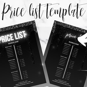 Drip Glitter Neon Price List Template, Makeup Price List, Hair Price List, Hair, Flyer, Glam Price List, Pink, Editable in Canva