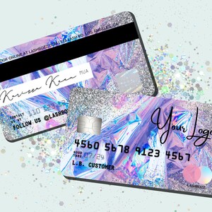Tarjetas de visita de tarjetas de crédito holográficas de bricolaje, tarjetas de visita de crédito Silver Glitter, tarjetas de visita de tarjetas de crédito, tarjetas de visita de holograma