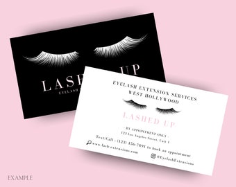 DIY Lash Business Card Canva Template, Personalize/Edit, Beauty Salon Business Cards, Pink Business Cards, Lash Extensions/False Lash Card