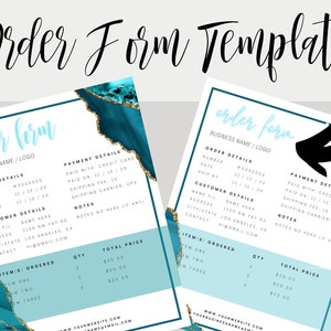 ORDER FORM Template, Editable Etsy Small Business Order Form, Printable ...
