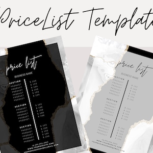 Price List Template, Makeup Price List, Hair Price List, Photography, Hair, Spa, Flyer, Business Price List, Pink, Editable in Canva
