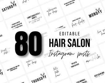 80 Editable Hair Salon Instagram Quotes + Posts for Hair Stylists | White/Black | Hairdresser, Haircut, Hair dye quotes | Canva | Editable