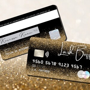 Tarjeta de crédito Tarjeta de visita Plantilla Canva, Personalizar/Editar, Tarjetas de visita de salón de belleza, Tarjetas de visita de oro, Oro rosa, Tarjetas de brillo