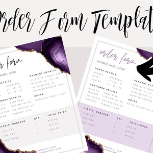 ORDER FORM Template, Editable Etsy Small Business Order Form, Printable ...