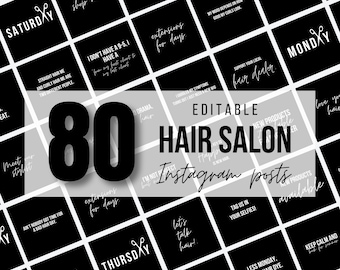 80 Editable Hair Salon Instagram Quotes + Posts for Hair Stylists | Black/White | Hairdresser, Haircut, Hair dye quotes | Canva | Editable