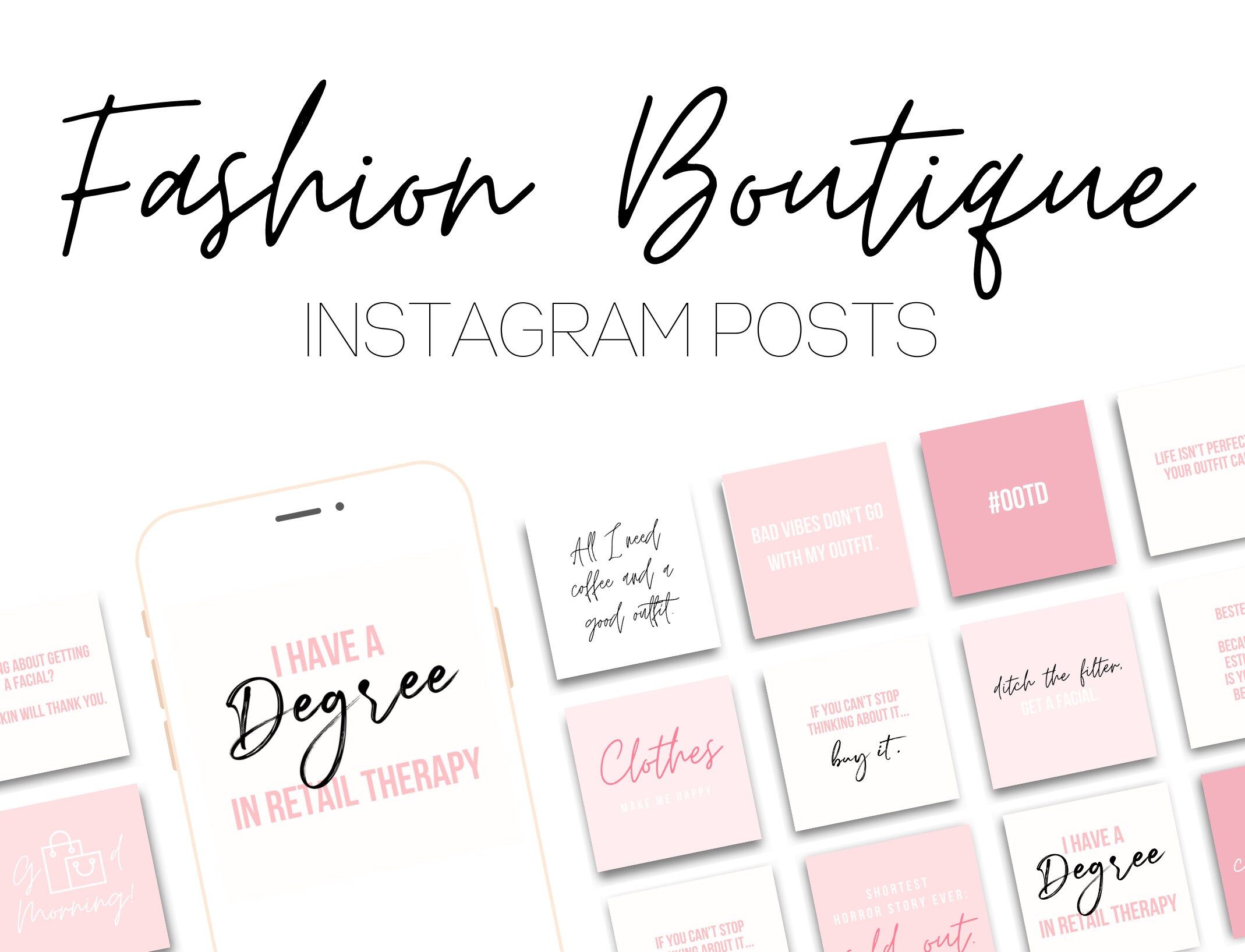 25 Fashion Boutique Instagram Quote Posts Social Media Etsy