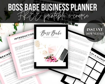 Small Business Planner & Business Plan Printable Online Course for Etsy Sellers and Bloggers - Printable PDF, Business Plan, Planner