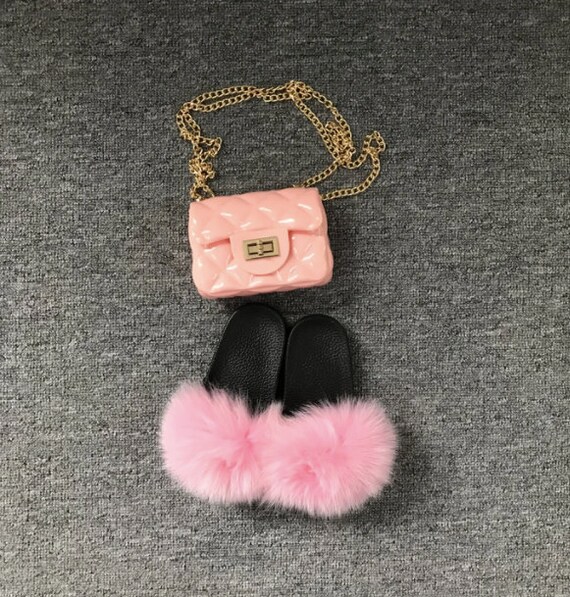 infant fur slides