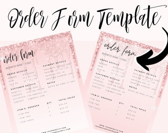 ORDER FORM Template, Editable Etsy Small Business Order Form, Printable ...