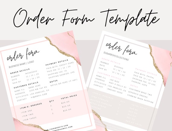 Custom Order Form DIY Editable in Canva Editable Etsy Small Business ...