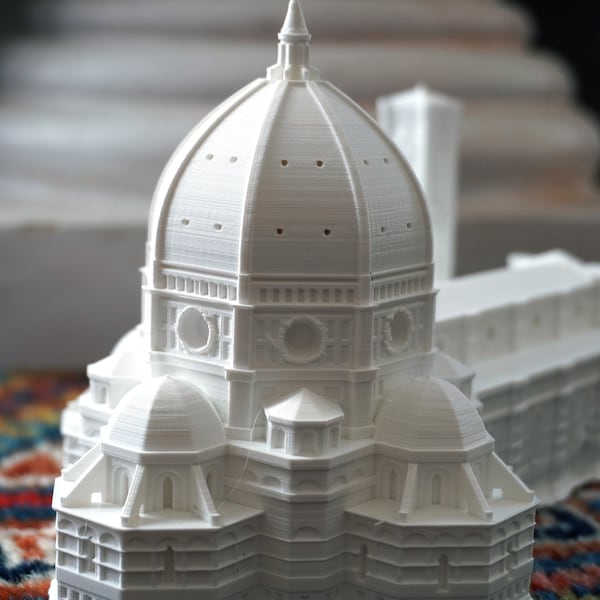 3D Printed Florence Cathedral Statue: Renaissance Architecture Decor