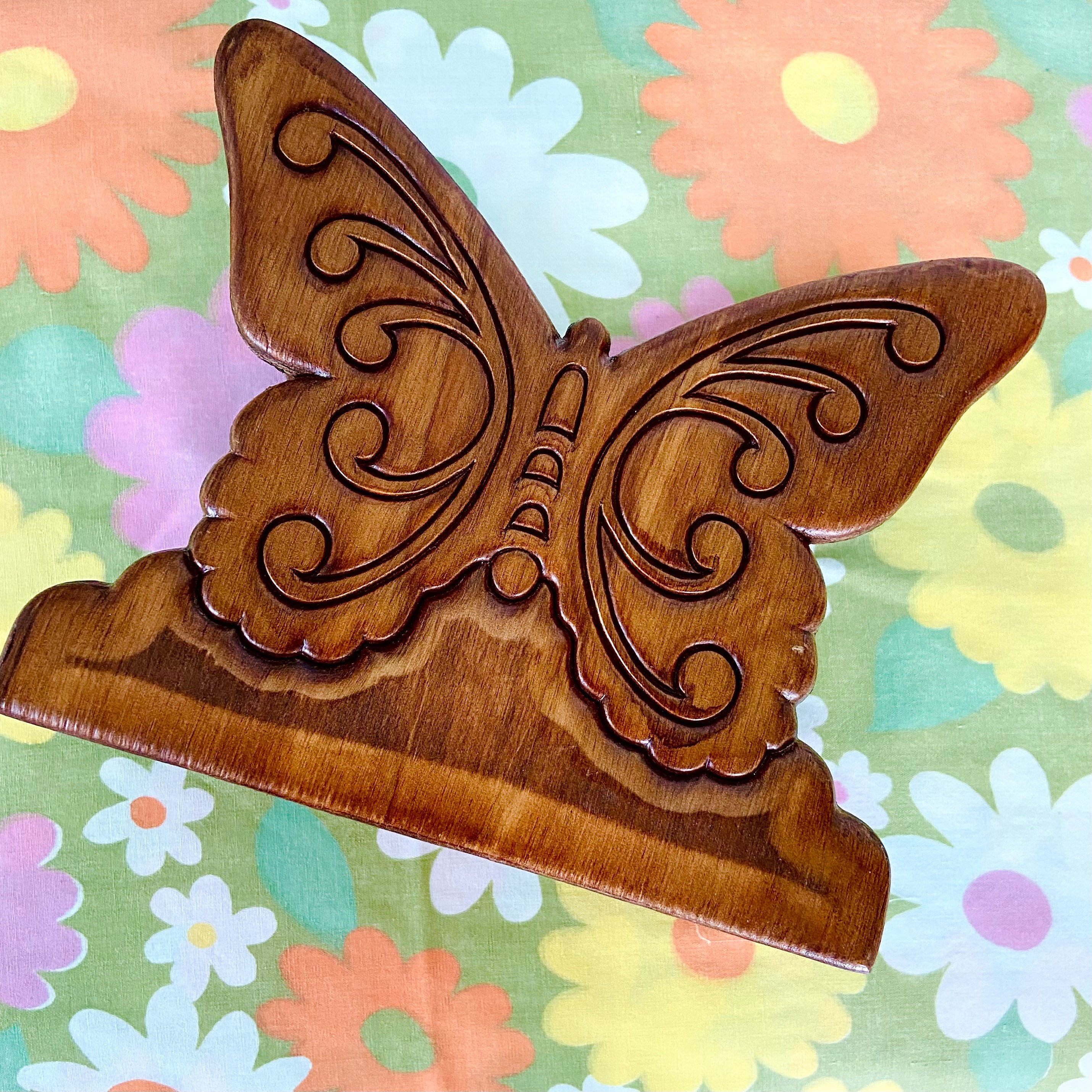 Vintage wooden butterfly napkin holder retro butterfly napkin Etsy