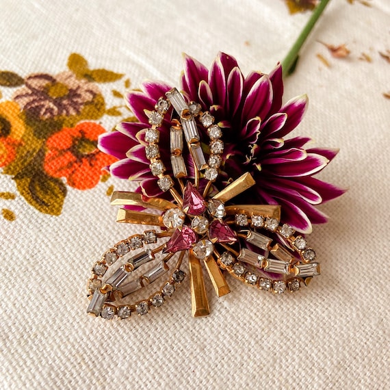 Vintage Phyllis signed 12K gold filled rhinestone