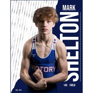 Wrestling SPORTS Poster TEMPLATE 16x20 inch 300dpi Photoshop Digital Download banner Senior Sports poster Senior Banner design PSD
