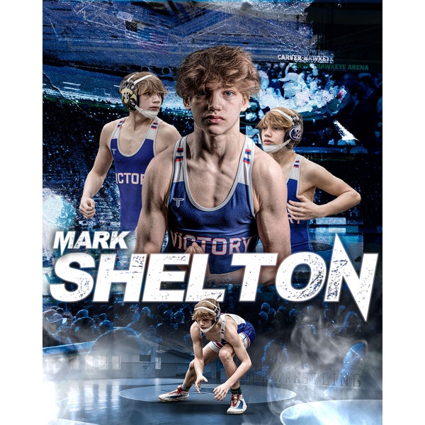 Wrestling SPORTS Poster TEMPLATE 16x20 inch 300dpi Photoshop Digital Download banner Senior Sports poster Senior Banner design PSD