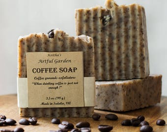 Coffee Soap----"Like Coffee Scrub In A Bar"! now 4 oz. bar!