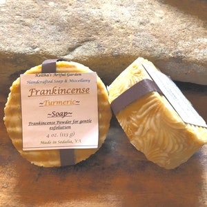 Frankincense Turmeric Soap a “ frankincense lovers” dream soap!