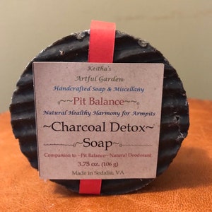 Pit Balance Charcoal Detox Soap, Gently Exfoliates (use with Pit Balance Deodorant).