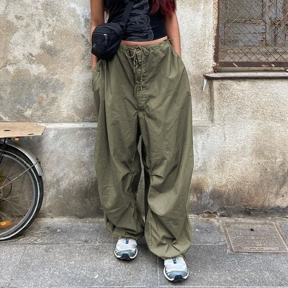 Y2K Streetwear Baggy Cargo Pants Vintage Loose Drawstring - Etsy