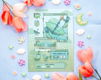Rainy Day Cute Art Print