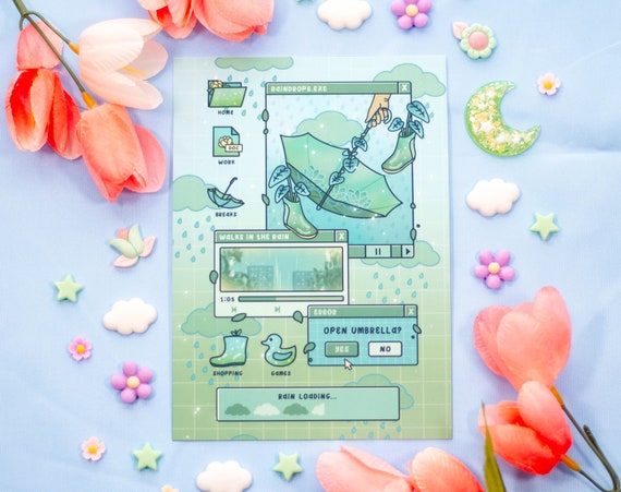 Rainy Day Cute Art Print