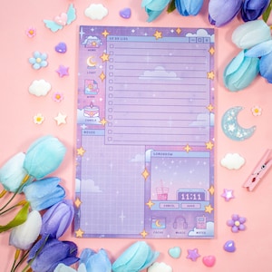 Study Night Planner Pad | Kawaii Art Aesthetic Stationery