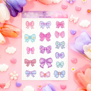 Feuille d'autocollants mat esthétique Bows