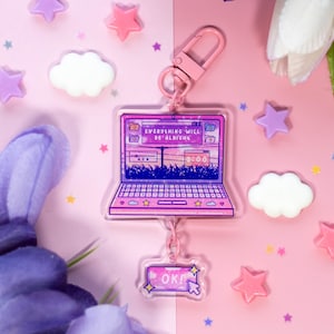 Laptop Linked Keychain | Aesthetic Cute Acrylic Charm