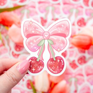 Kersen schattige esthetische vinylsticker