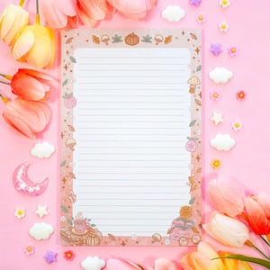 Bloc de notas de cabaña acogedora / Papelería estética con arte kawaii de ensueño