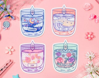 Affirmation Candles Cute Aesthetic Vinyl Stickers