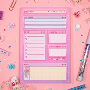 Artsy Aesthetic Daily Planner Pad | Kawaii Art Aesthetic Stationery